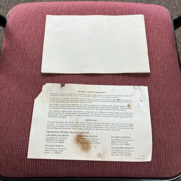 Odyssey 400 Magnavox Pong Consol 1976 Original Box MINT manual WORKING OEM POWER - Picture 12 of 12